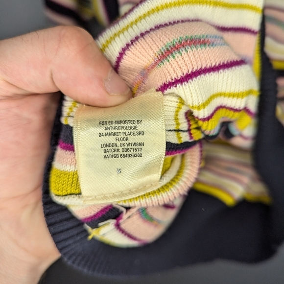 Moth Anthropologie striped dolman boat neck  sweater size woman's small - Picture 8 of 8